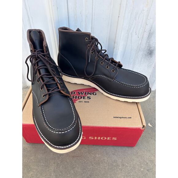 Red Wing 8849 Mens Sz 12 D Heritage Classic 6" Moc-Toe Work Boot Black USA Made - Picture 1 of 8